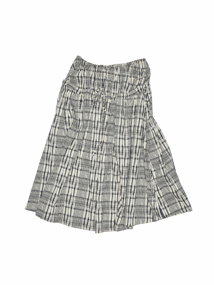 Plaid Halter Neck Backless Tank Top &amp; Midi Skirt Set