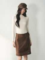 Pure Wool Mock Neck Knit Top