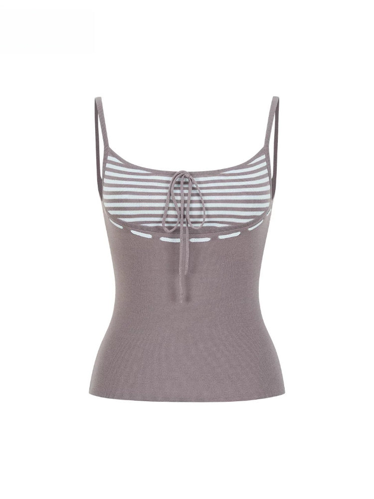 Striped Cardigan Cami Set