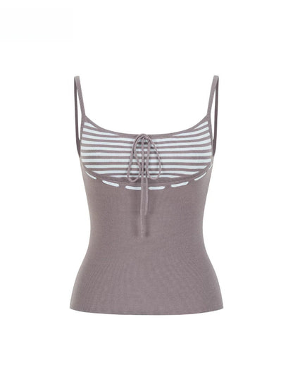 Striped Cardigan Cami Set