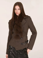 Asymmetric Buckle Tailored Blazer
