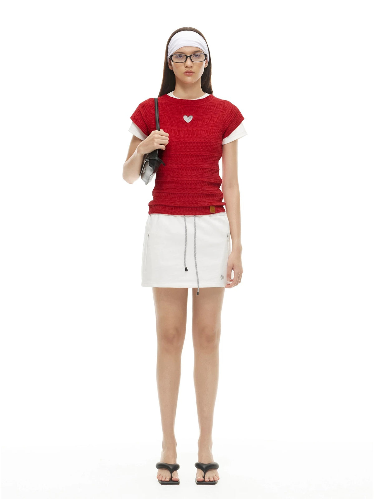 Heart Cutout Linen Tee