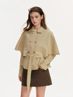 Tencel Cotton Napoleonic Cape Trench Coat