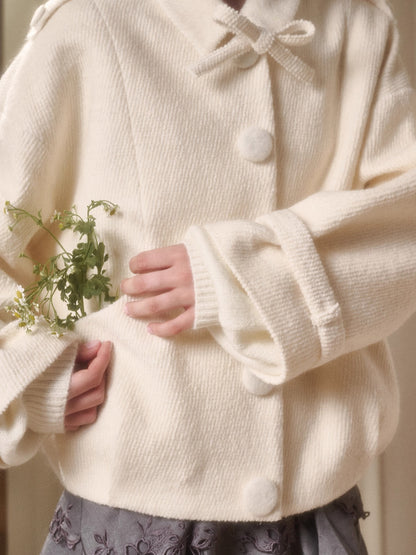 Fluffy Snow Wool Twill Cut Jacket