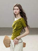 Asymmetric Short Sleeve Top