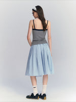 Lace Pleated Midi Skirt