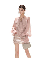 Ruffle V-Neck Blouse