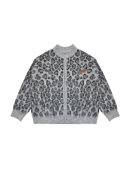 Brown &amp; Gray Leopard Print Cardigan