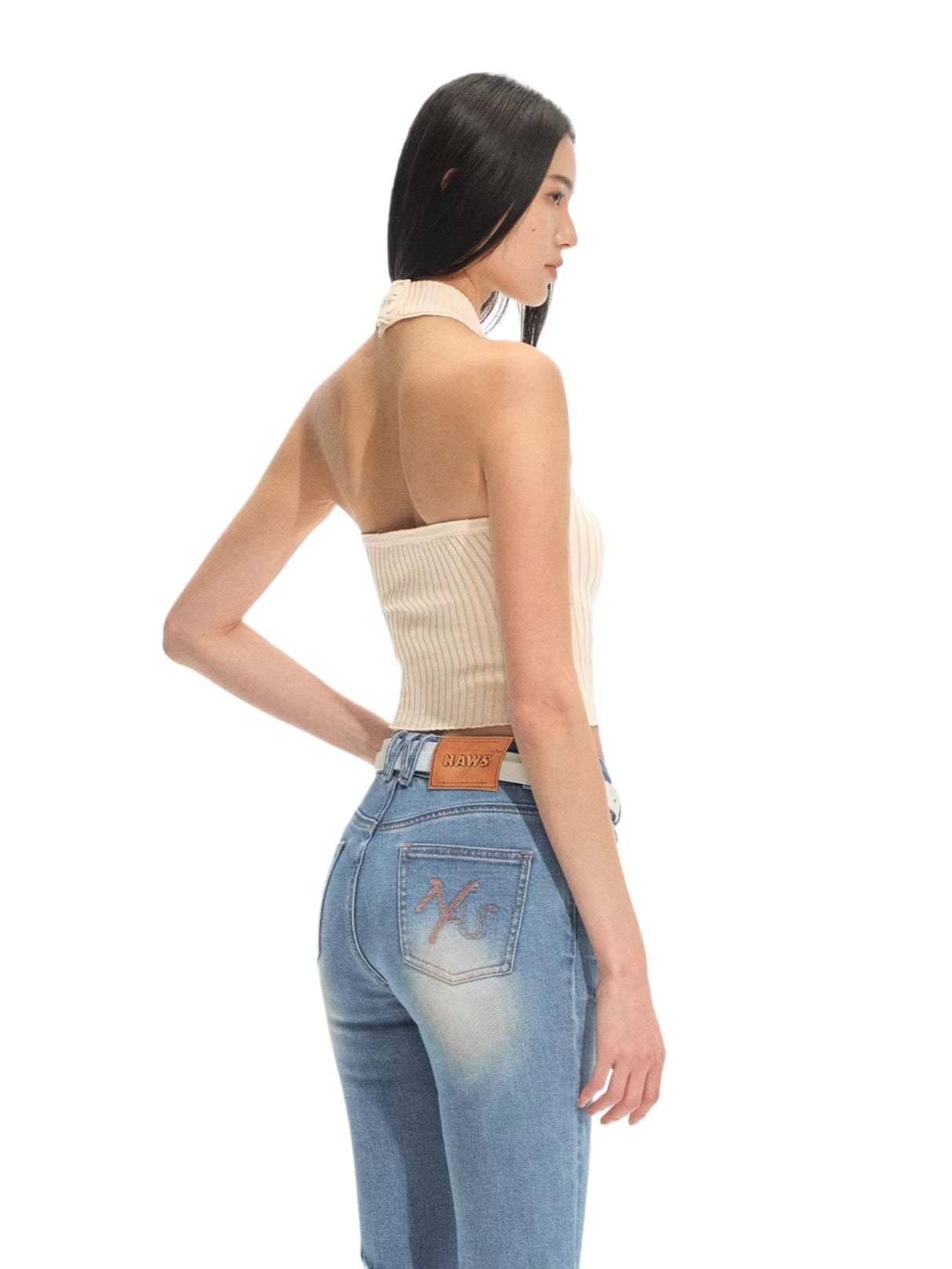 Olympia Halter Neck Knit Top