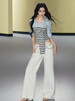 Striped Tie Spliced Shirt