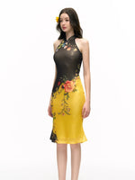 Black Halter Qipao Dress
