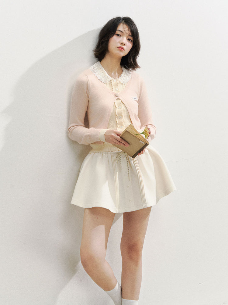 Romantic College Two-piece Mini Skirt