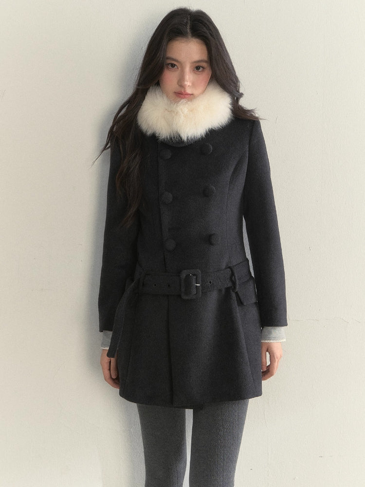 Double-Breasted Belted Coat