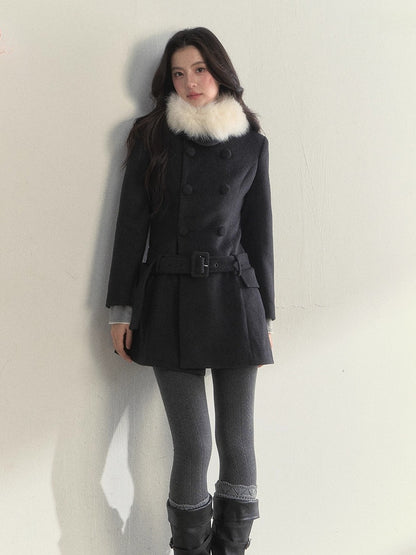 Double-Breasted Belted Coat