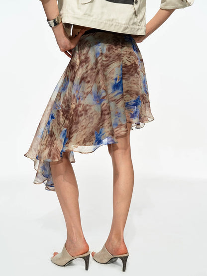 Leopard Chiffon Skirt