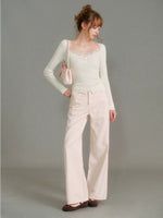 Lace Trim Knit Top