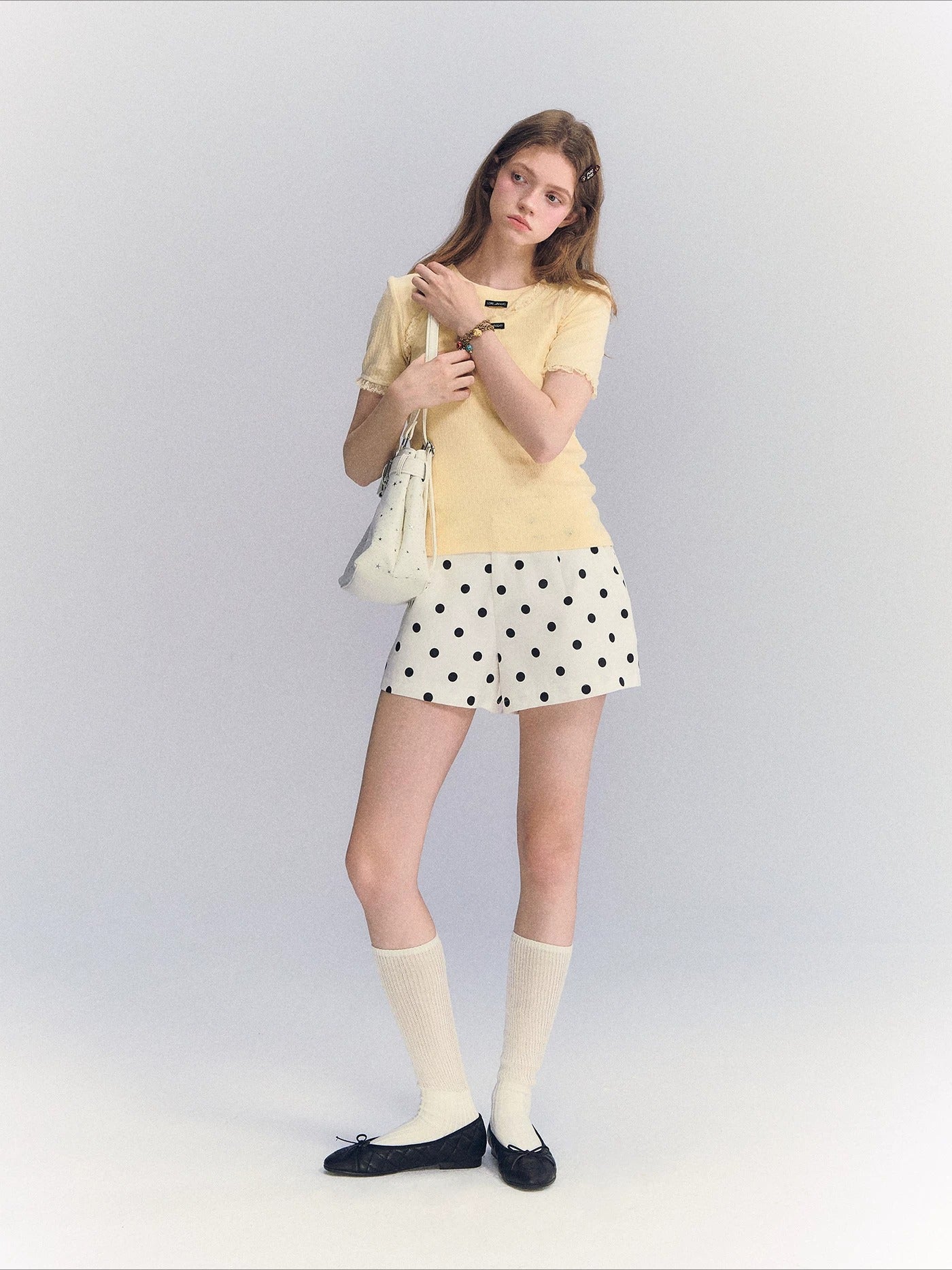 Polka Dot Linen Shorts