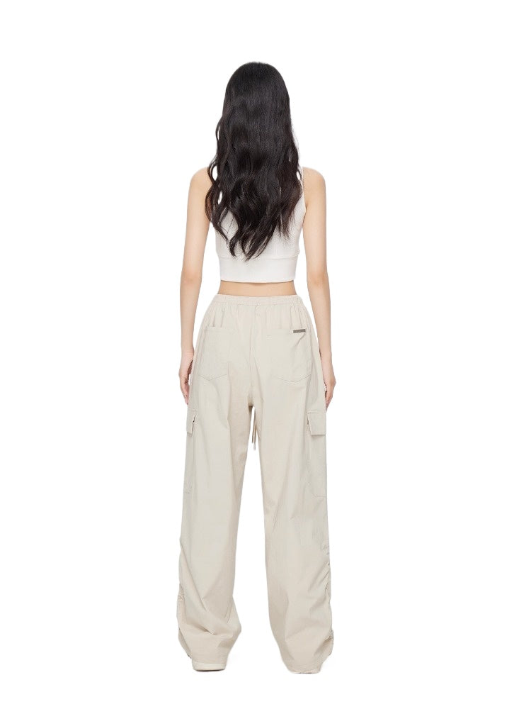 Ruched Sun Protection Utility Wide-Leg Pants