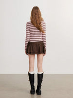Contrast Stripe Knit Cardigan