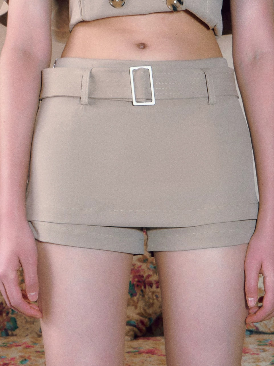 Belted A Line Skort