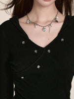 Wool-Blend Hooded Blouse