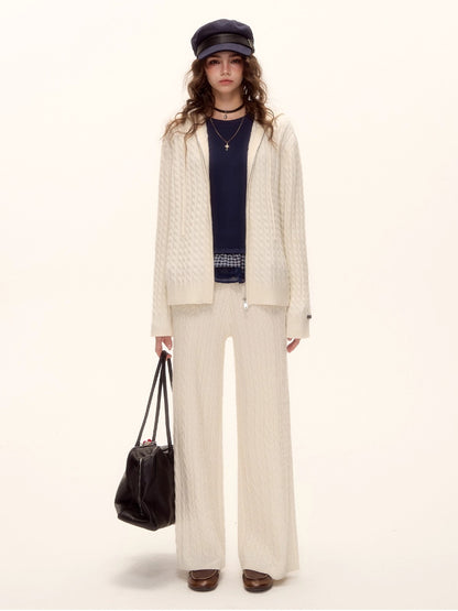 Cable Zip Hoodie Pants Set