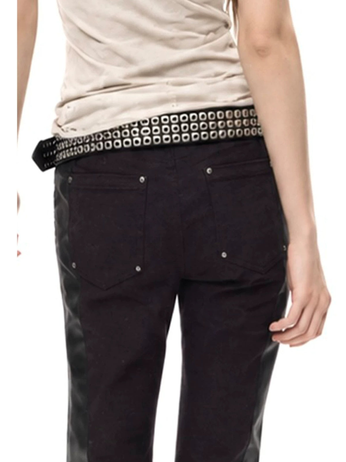 Black Stacked Street Trousers