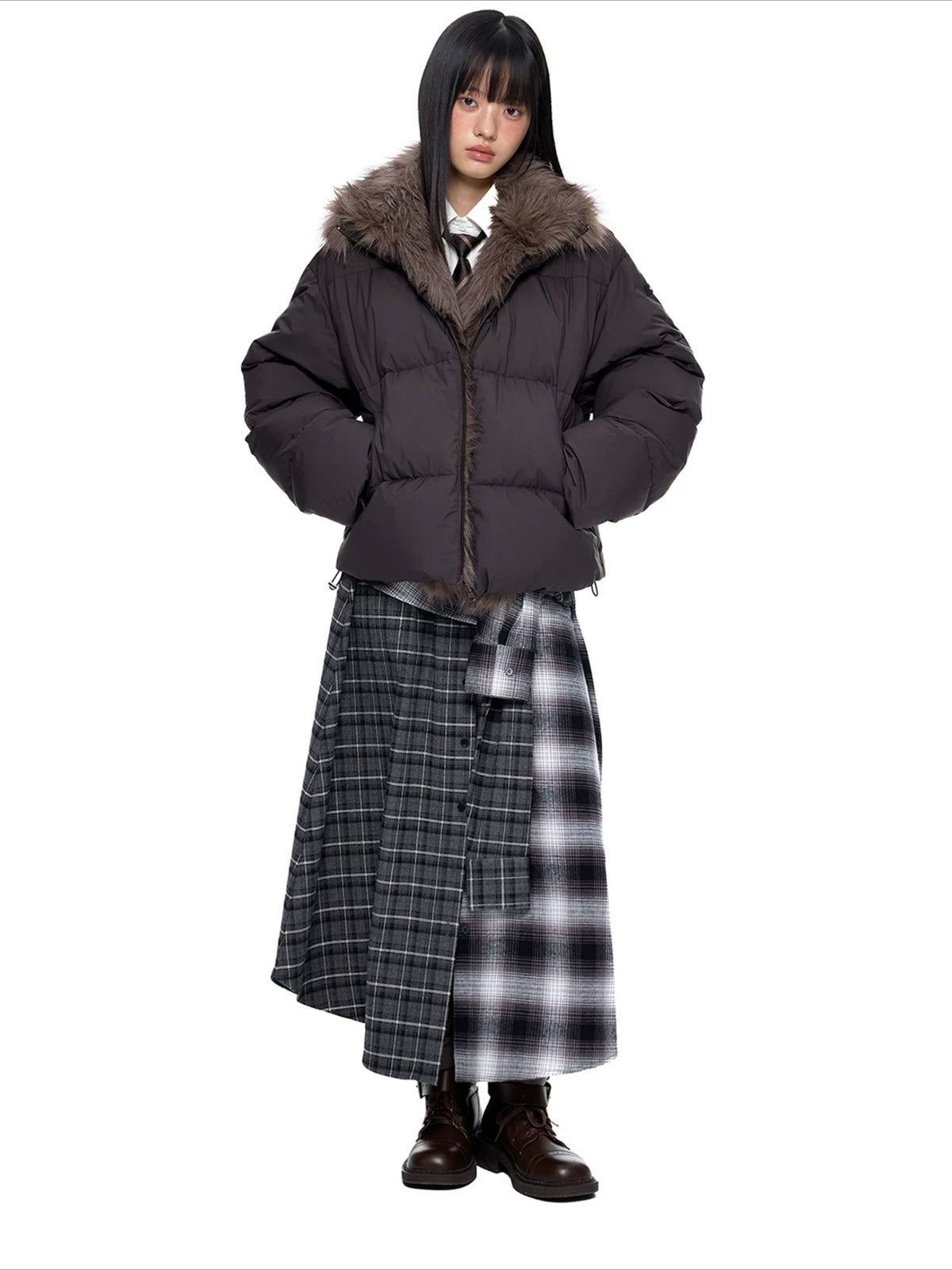 Vintage Fur Collar Down Jacket