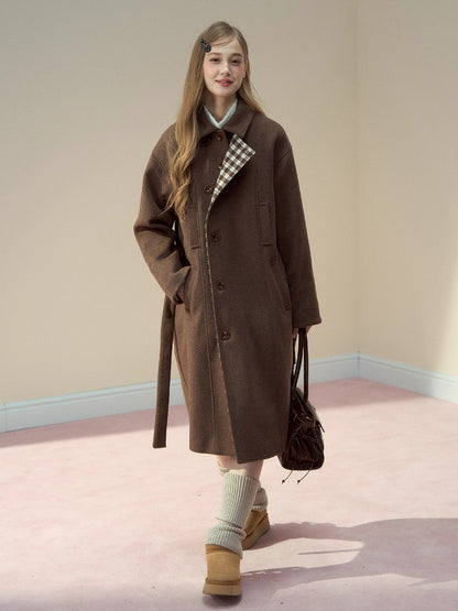 Pink &amp; Brown &quot;Berlin Avenue&quot; Plaid Coat