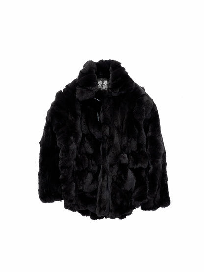 Rex Rabbit Patchwork Fur Jacket