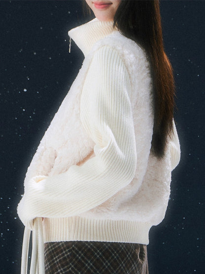 Apricot Faux Two-piece Knit Cardigan