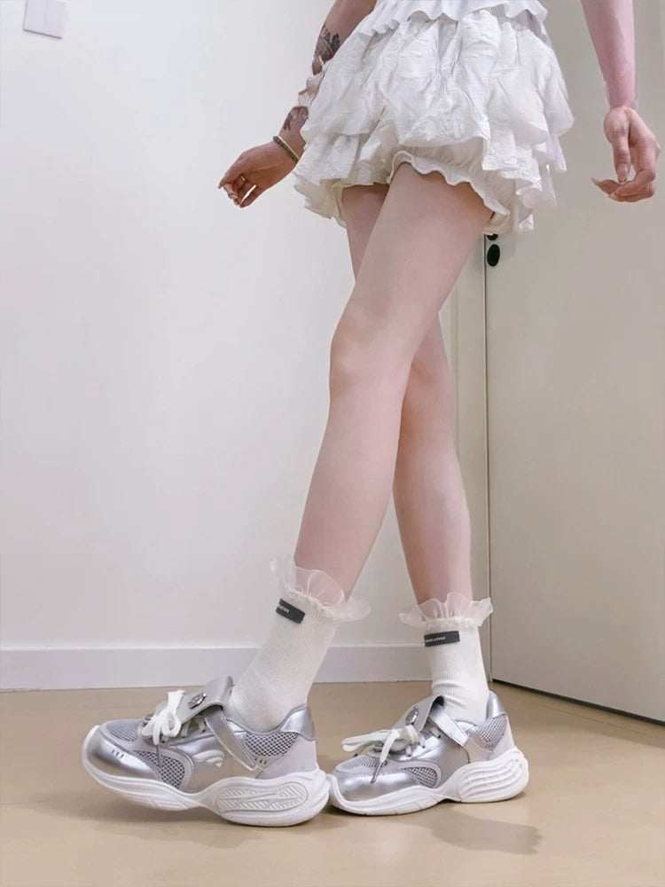 Silver Ballet Mary Jane Sneakers