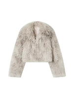 White Birch Fur Collar Leather Coat