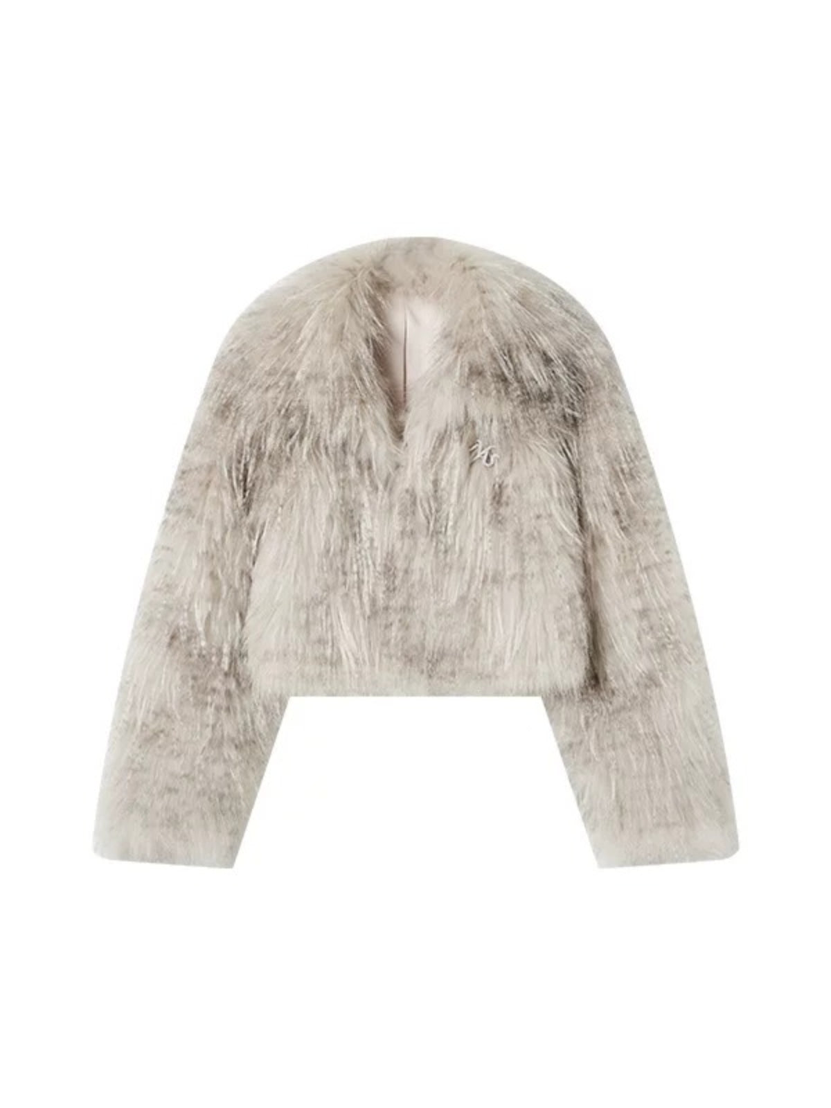 White Birch Fur Collar Leather Coat