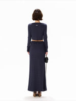 Navy Lace Layered Knit Set