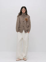 Vintage Mandarin-Collar Cardigan