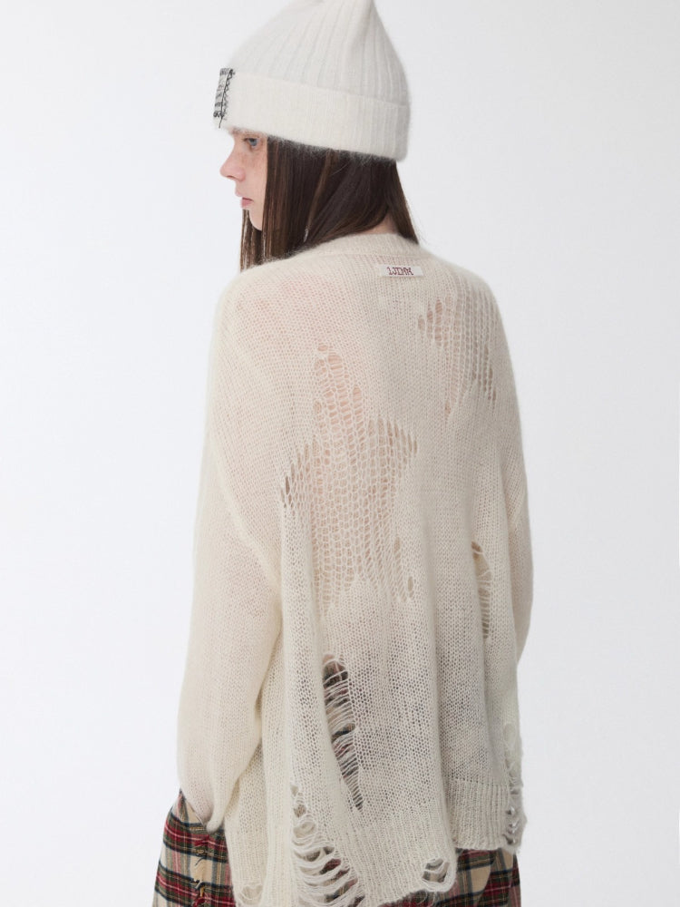 Mohair Star Cutout Cardigan