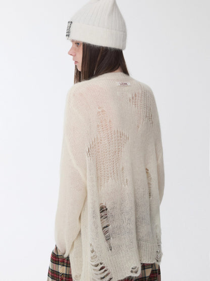 Mohair Star Cutout Cardigan