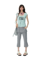 Korean Mint Graphic Slim T Shirt