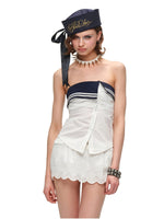 Asymmetrical Halter Corset Top