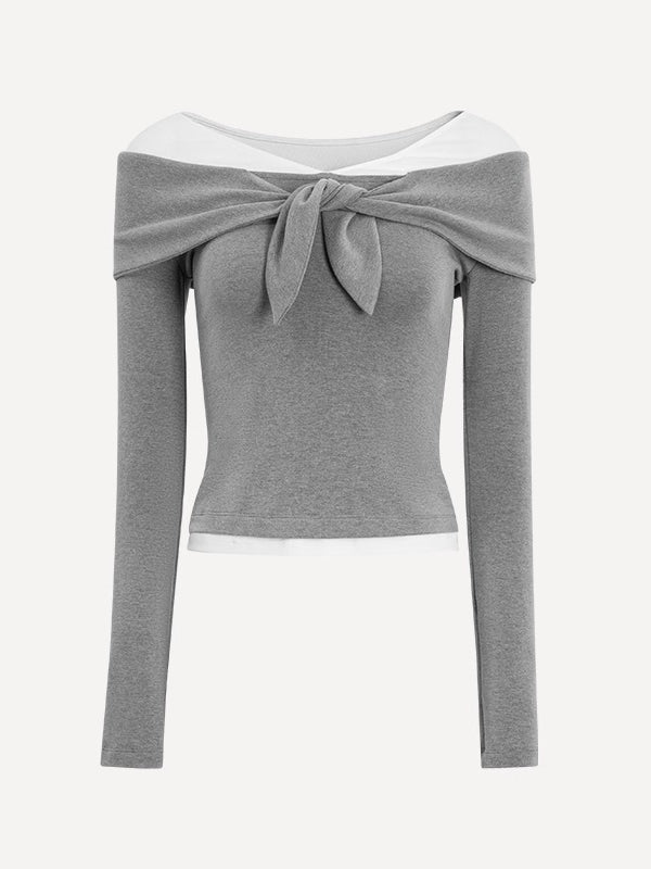 Gray &amp; Navy Blue Modal Two-Piece T-shirt