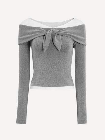 Gray &amp; Navy Blue Modal Two-Piece T-shirt
