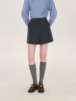 Ruffle Pocket Tailored A-Line Shorts