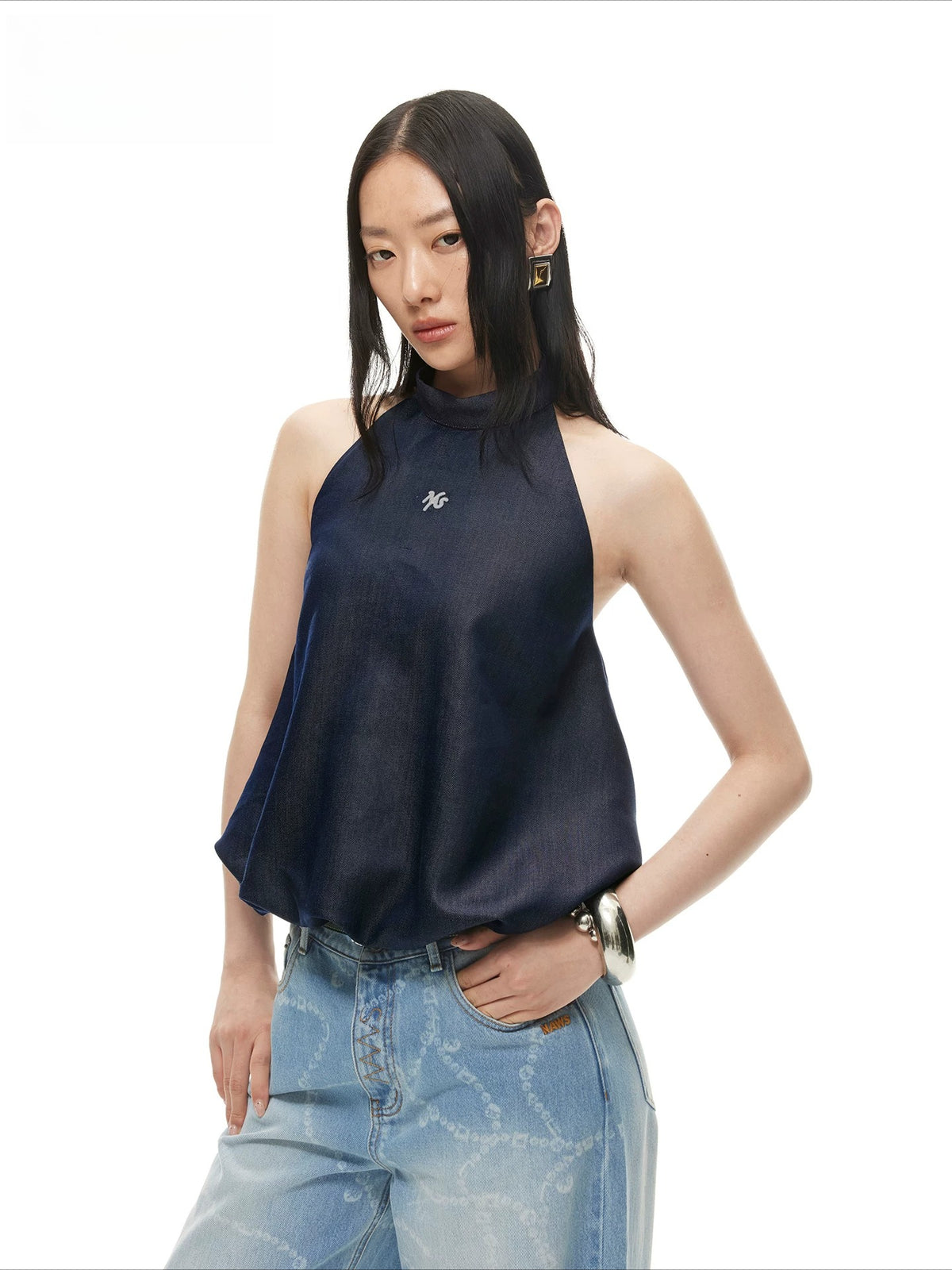 Bubble Hem Denim Camisole