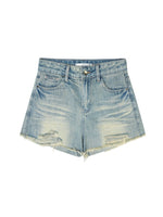 Distressed A-line Denim Shorts