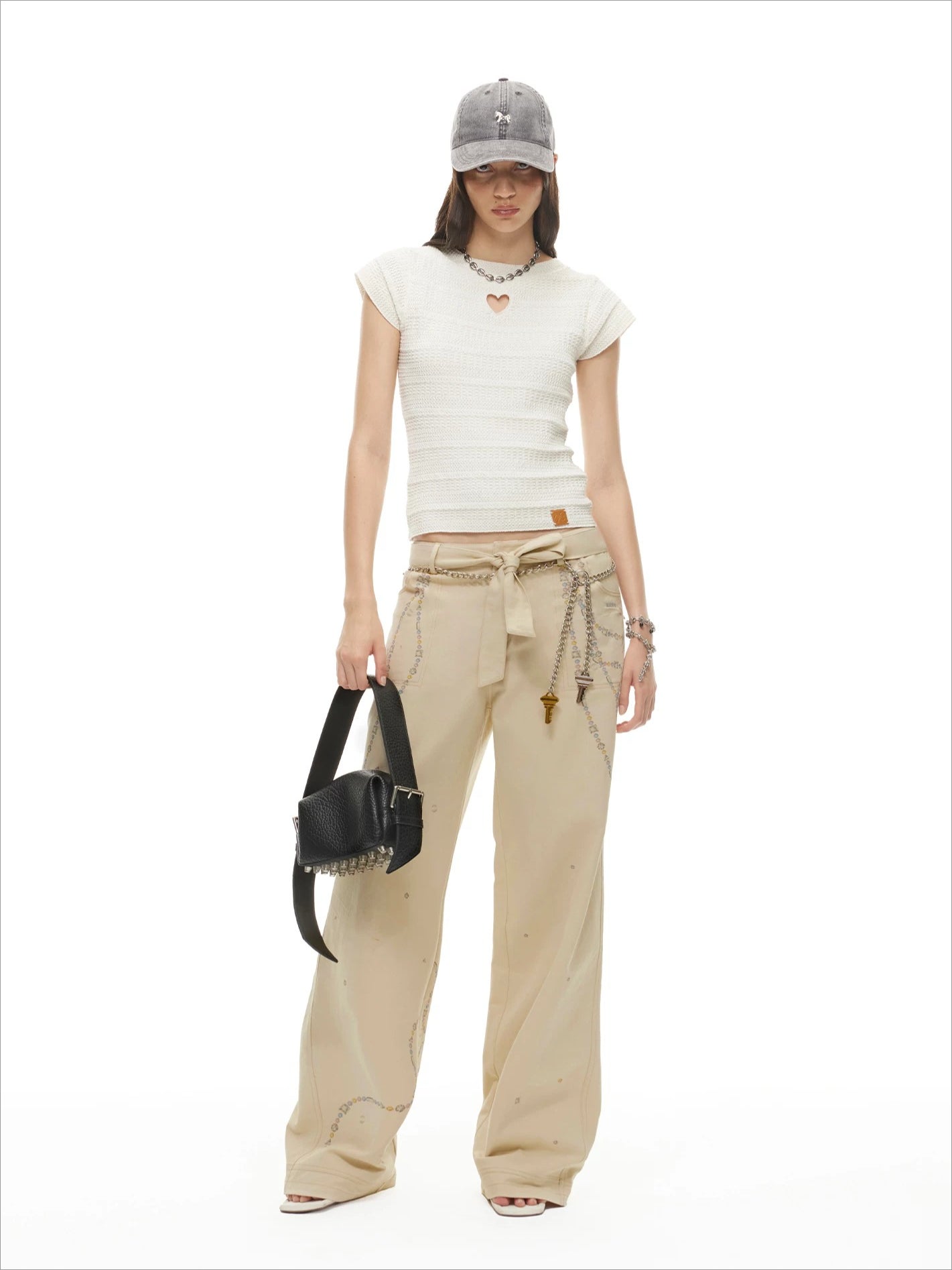 Heart Cutout Linen Tee