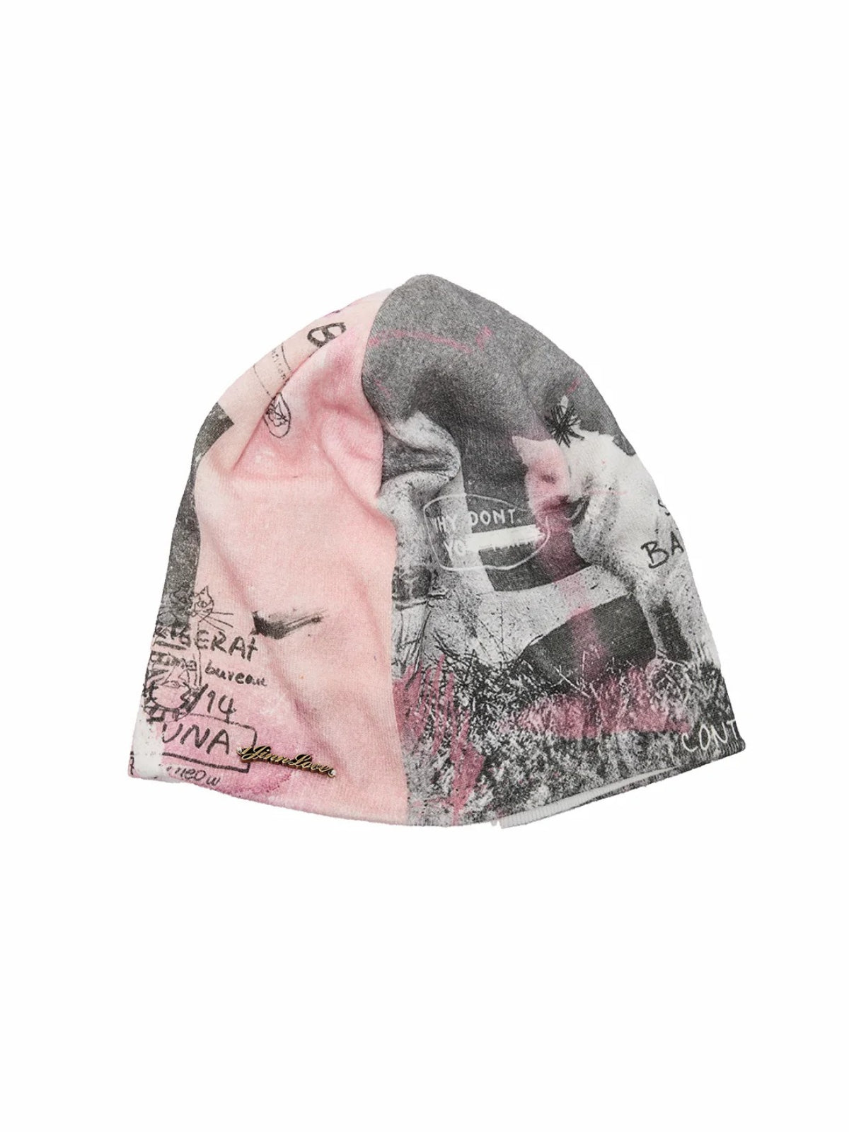 Reversible Cat Print Slouchy Beanie