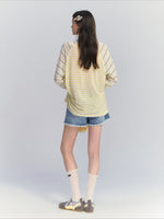 Striped Embroidery Top