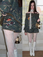 Bone Embroidery Sweat Shorts