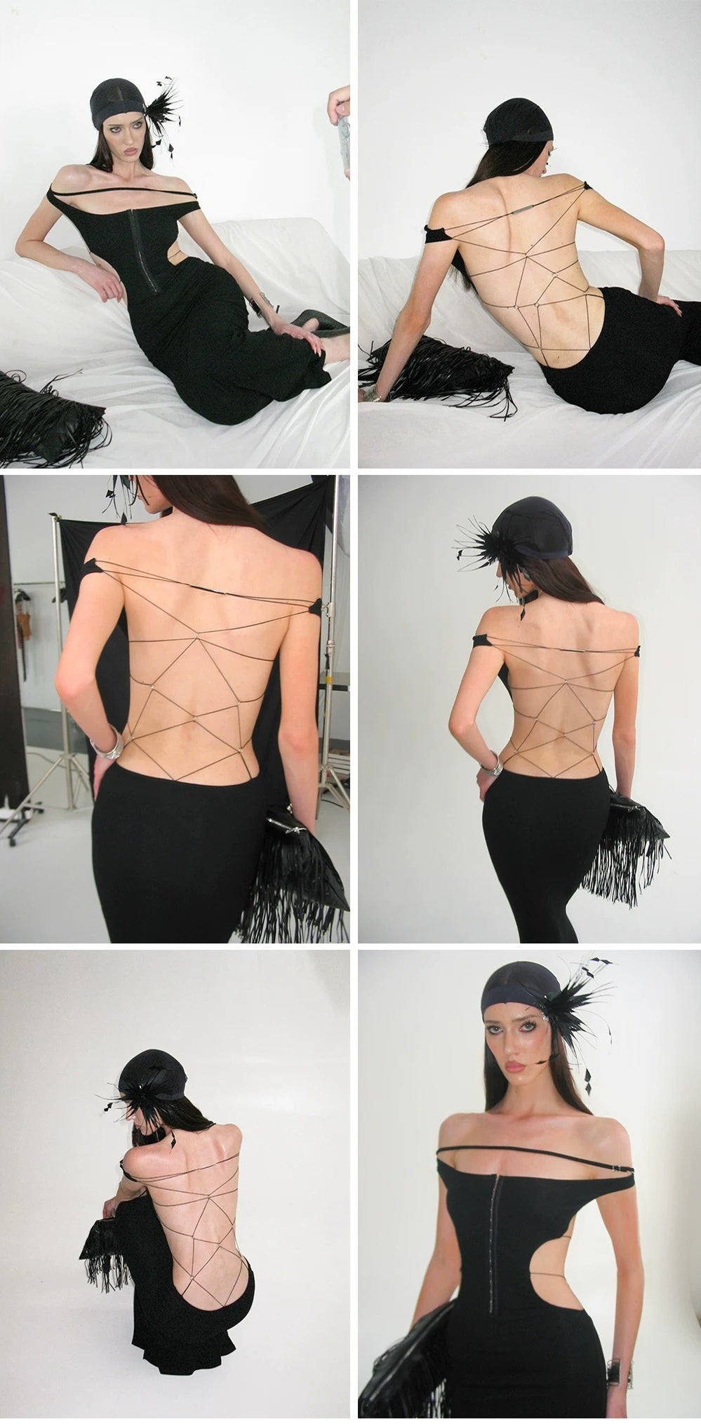 Black Lace-Up Halter Maxi Dress